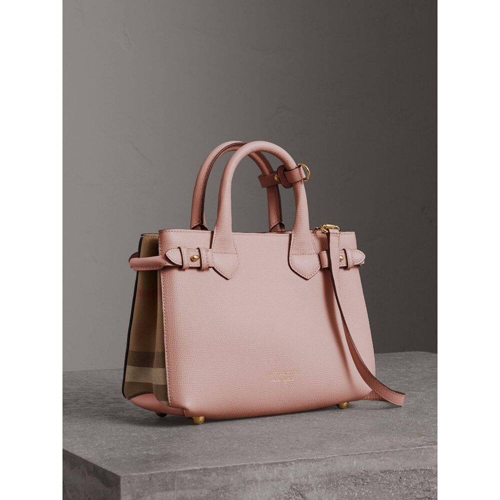 Burberry House Check Banner Tote Small, Pale Orchid